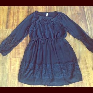 Navy dress with lace